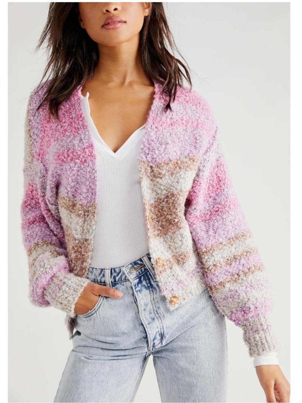 Free People & Revolve Collaboration- Soulmate Cardi In Sunset Combo